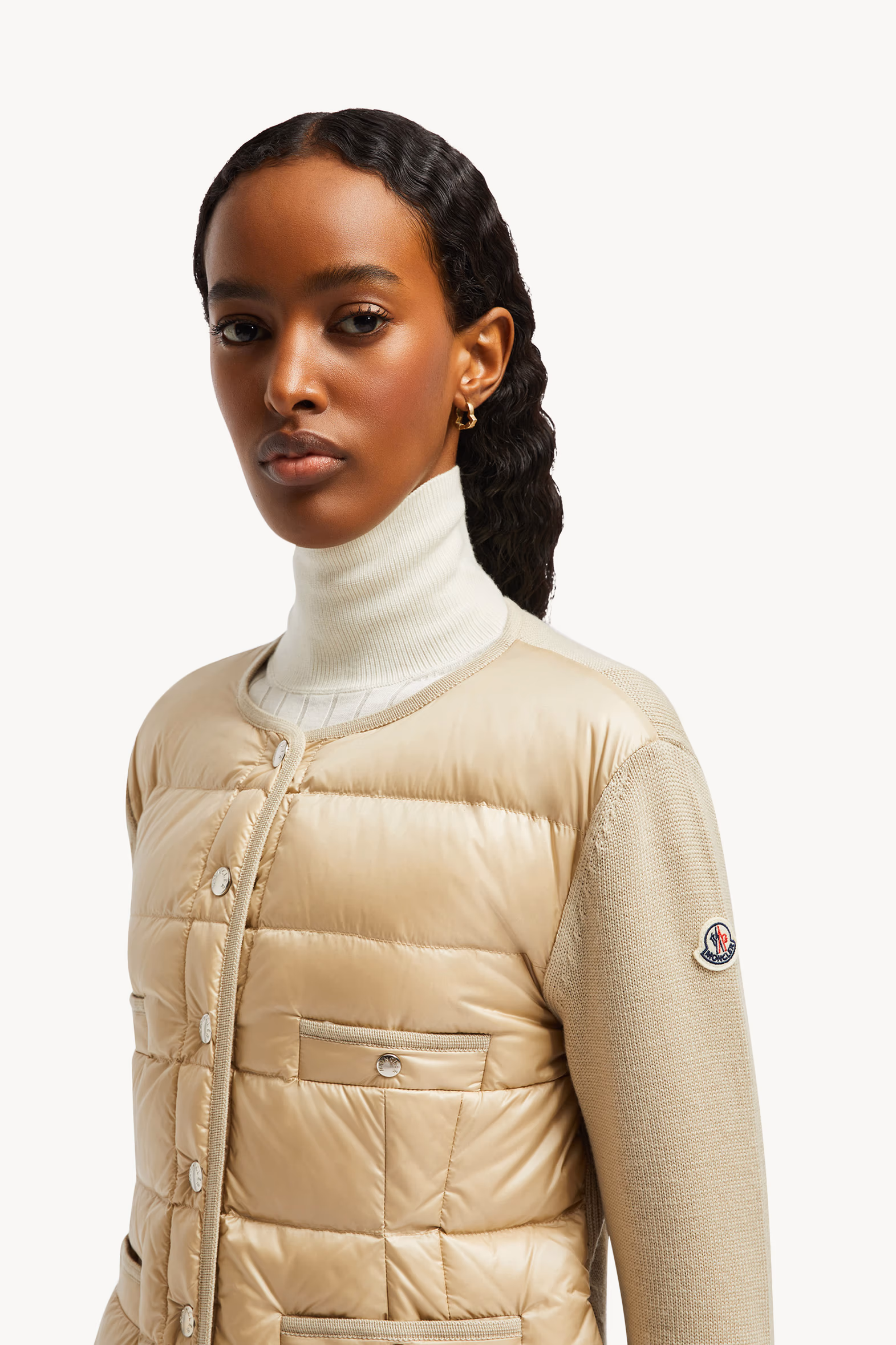 Padded Wool Cardigan Beige Moncler 4